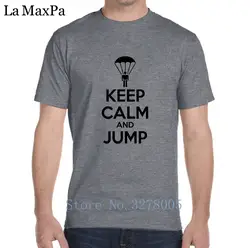 La maxza создать Футболка Модные мужские Keep Calm парашют футболка для Для мужчин новинка Camisas Hombre лето плюс Размеры 3XL футболка
