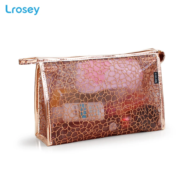 

Shining Lace Makeup Organizers New transparent waterproof wash bag ladies PVC Cosmetic storage bags handbag travel cosmetic bag