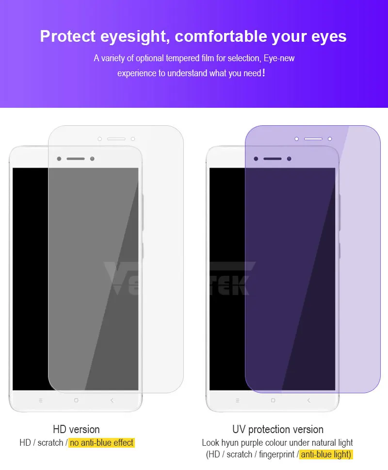 VERYFiTEK Tempered Glass For Xiaomi Redmi 4 Pro 4X 4 Prime Note 4 Pro Screen Protector HD Anti Blue Light Protective Film Glass (2)