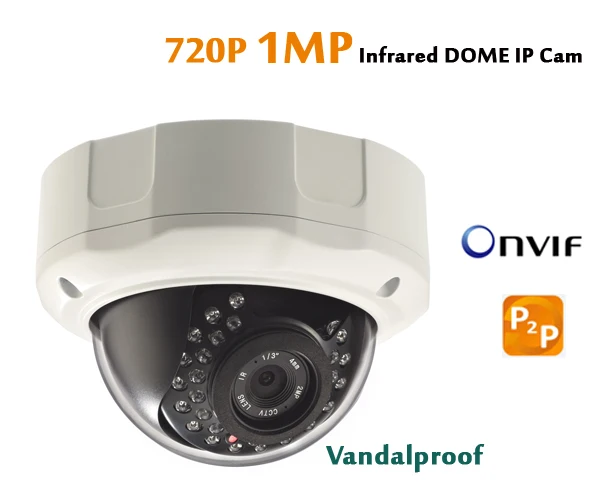 ONVIF Vandalproof 720p IP Camera 1.0 megapixel outdoor
