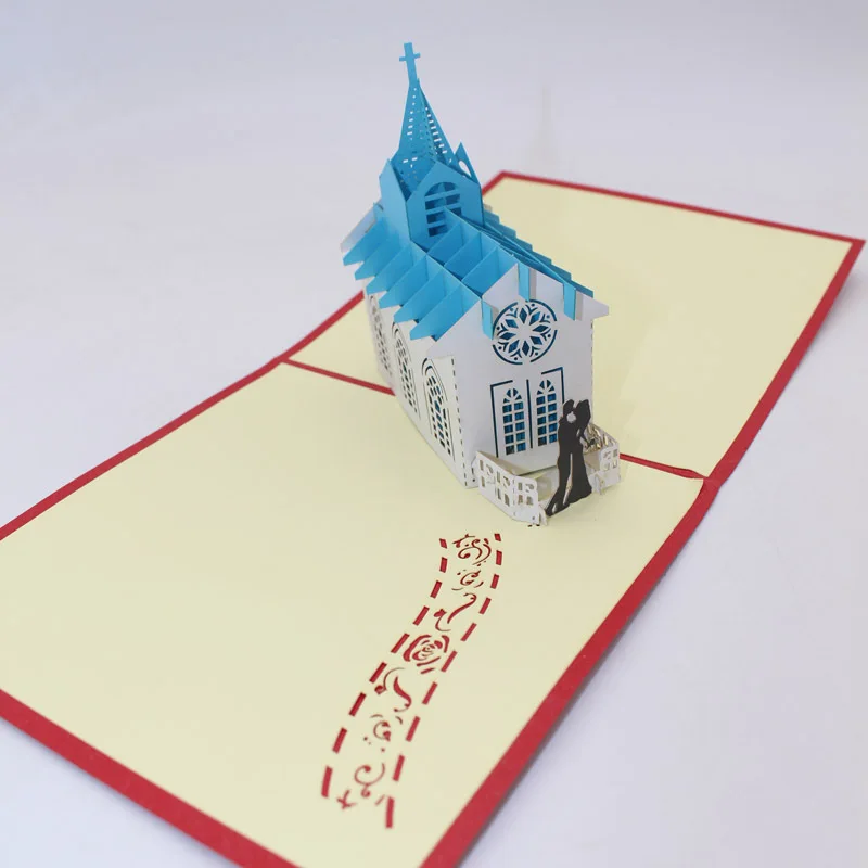 10 шт./лот) бренд leiso 3D Pop Up Happy Wedding поздравительные открытки приглашения ручной работы церковная открытка на день Святого Валентина