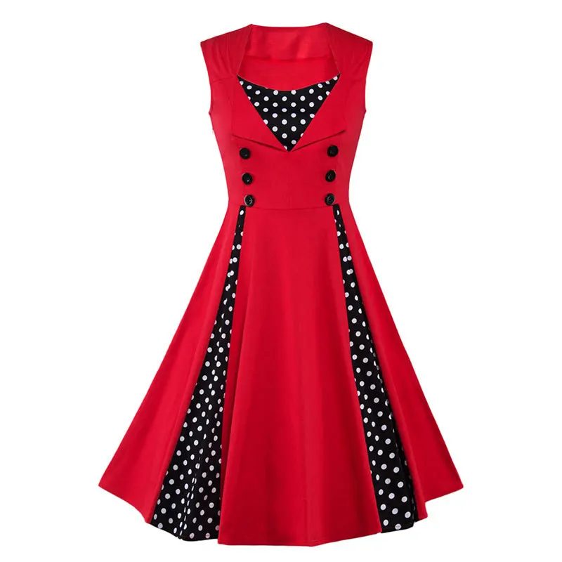 New Arrival 2018 Green Rock Roll 50s Dress Summer Style Sleeveless