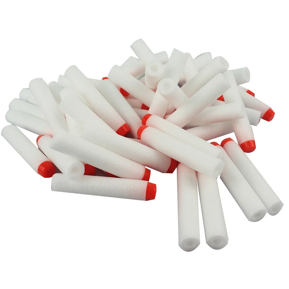 Luminous 100Pcs Soft Toy Gun Bullets Round Head Air Hole Foam Darts Bullet 7.2cm Air Soft Gun Pistol bullets