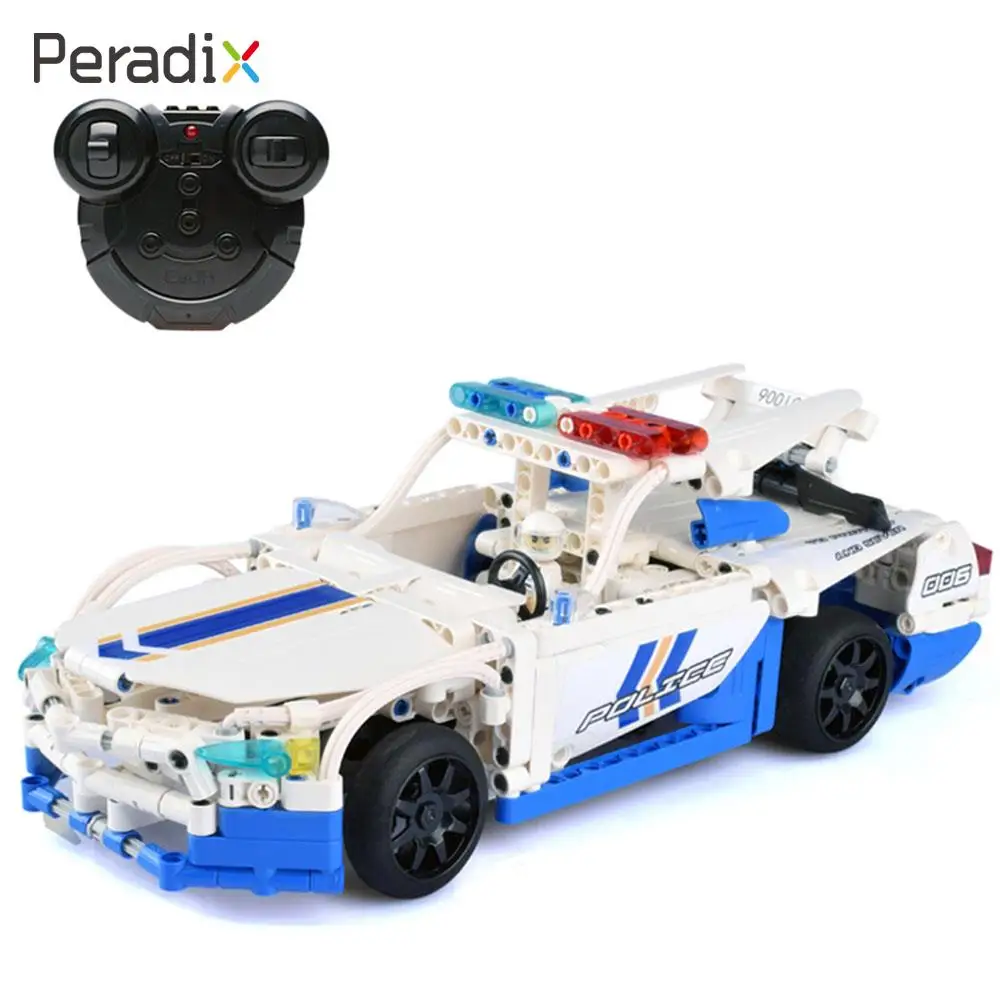

2018 Building Blocks Car DIY Blocks RC Vehicles 430pcs Assembled Vehicles Toys Fun Boy Assemble Police Car Gift Drop Shipping