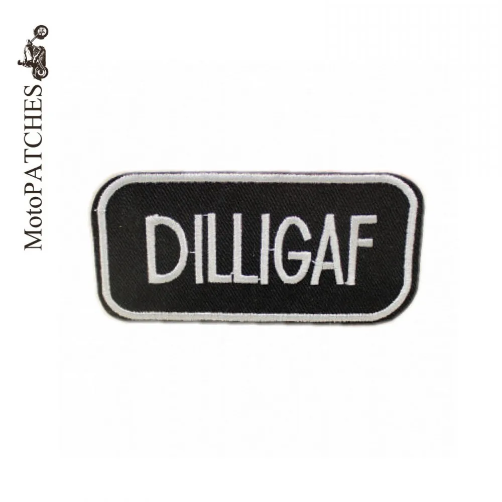 MotoPATCHES DILLIGAF Motorcycle Jacket Biker Patches For Clothes Embroidered Iron On Badges | Дом и сад