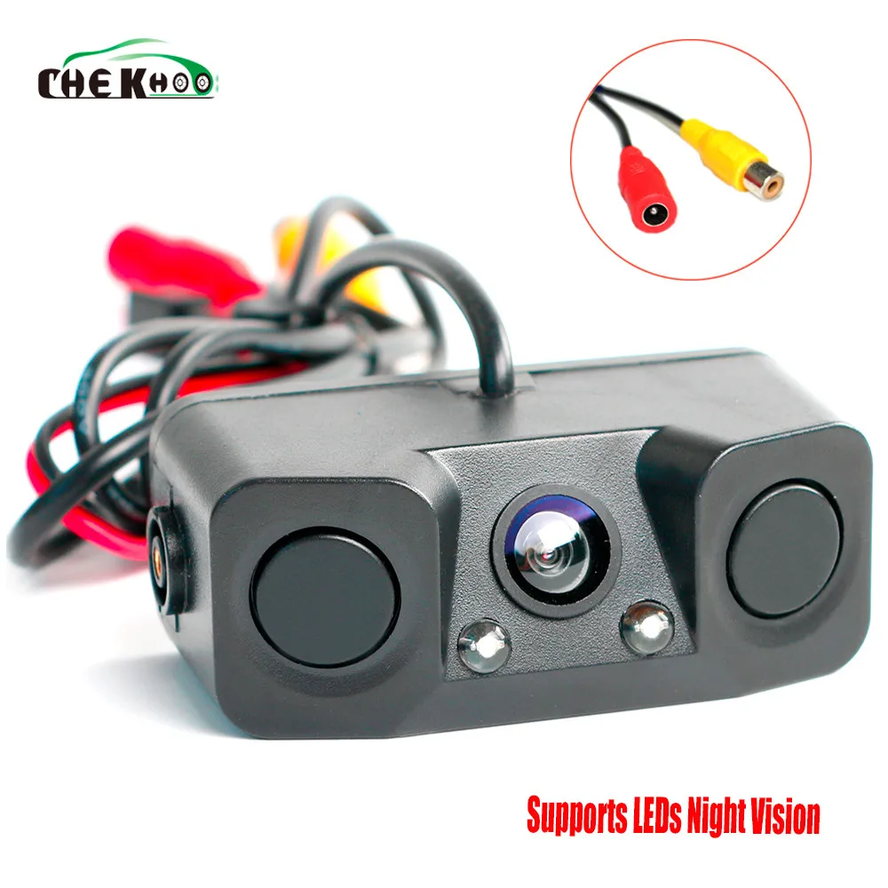 

Wide Angle HD Car Rear View Camera Radar Parking Sensor Partronic 2 Sensors Video Parking Sensor Backup Cam Radar Detector