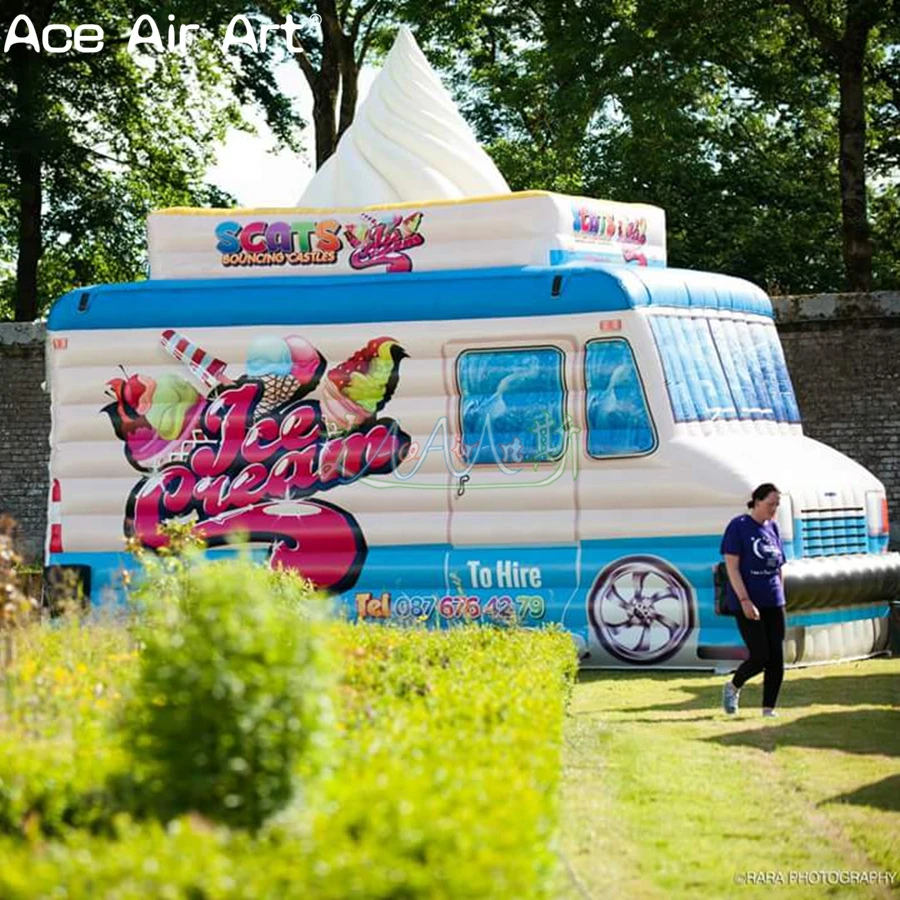 Атрактивное Надувное мороженое фургон, знак мороженого/продавец автомобиля пространства, мороженое грузовик дом для рекламы