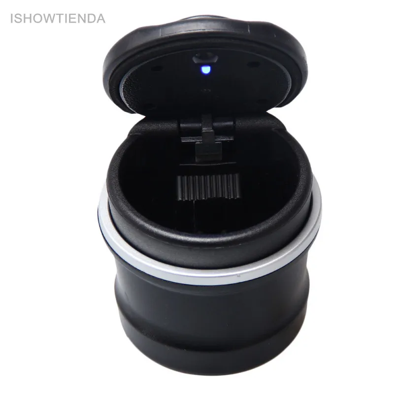

1PC Portable Auto Car Truck LED Cigarette Smoke car Ashtray Blue LED Light Smokeless Ashtray Cigarette Holder Anti-slip Rubber