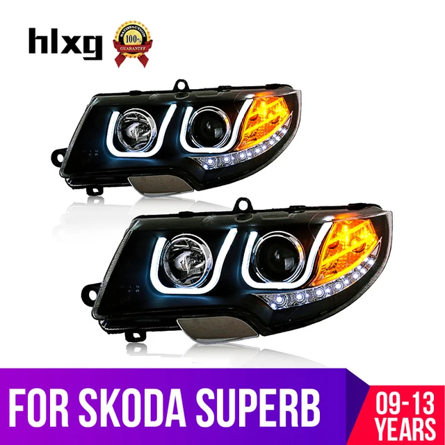 hlxg 2PCS LED Headlights For Skoda Superb 2009 2014 Car Led Lights