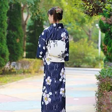 Традиционный японский костюм кимоно Гейша Косплей японское кимоно юката женская одежда женское кимоно Оби Косплей FF2117