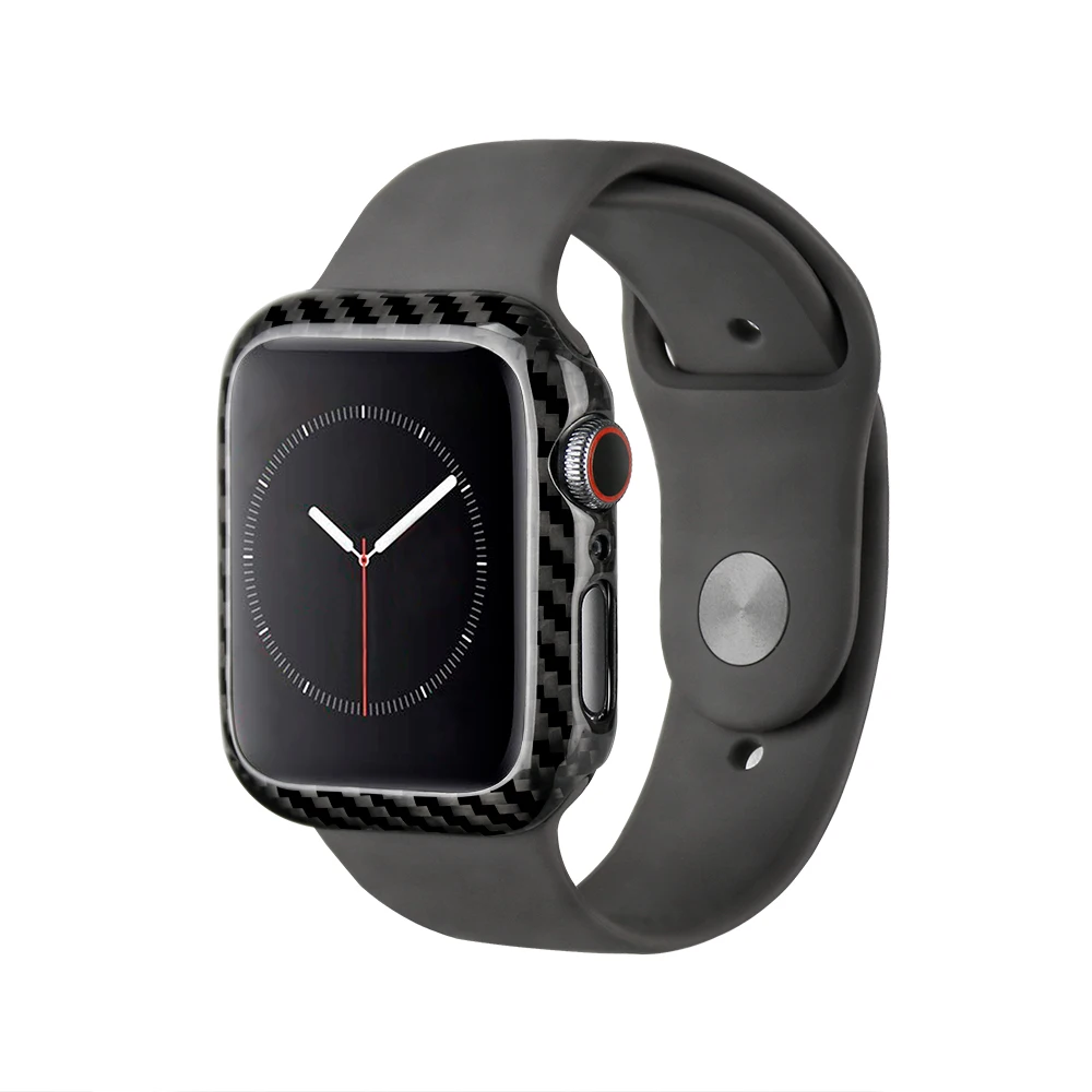 MCASE Роскошный ультра тонкий из настоящего углеродного волокна для Apple Watch Series 4 44 мм Тонкий чехол рамка