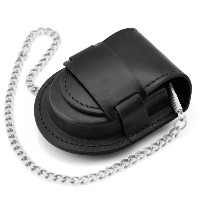 Модная мужская задняя коричневая крышка винтажная Классическая карманная коробка для часов чехол для хранения портмоне сумка с цепочкой