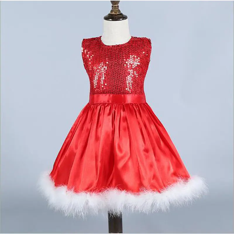 2017 Christmas Red Princess Dressing for Girls Fashion Outerwear