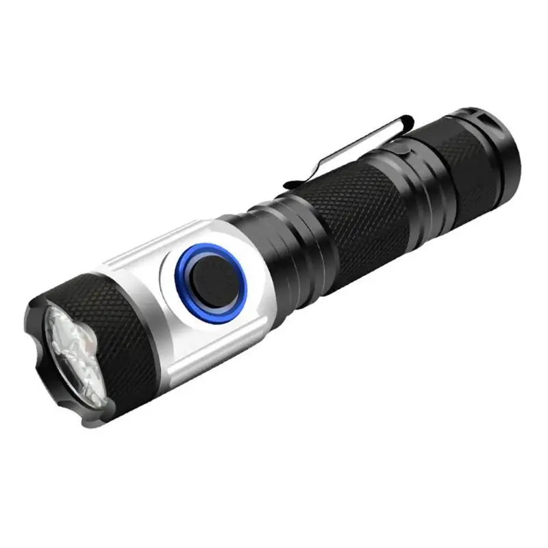 

Outdoor Portable Aluminum Alloy Flashlight Waterproof USB Rechargeable Flashlight Built-in Battery for Outdoor Hunting