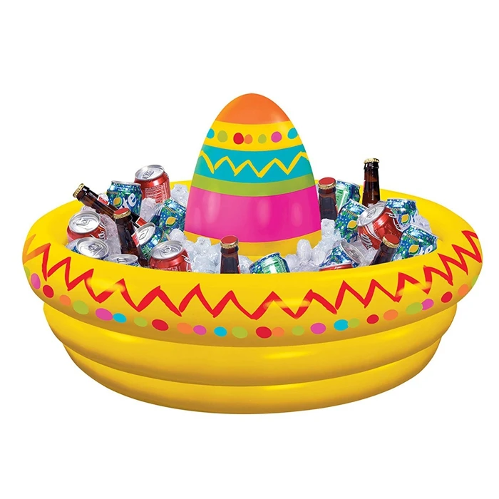 

Inflatable Sombrero Cooler Buckets Ice Food Drinks Buffet Server Birthday Party Supplies Decoration