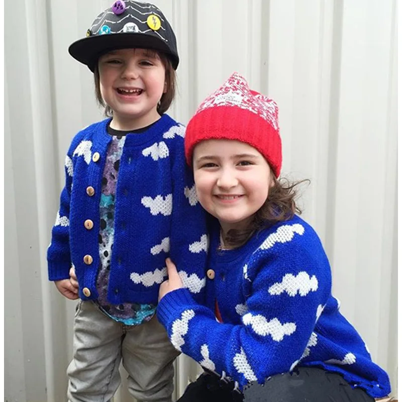 Брендовый свитер для маленьких мальчиков и девочек, кардиганы, теплый свитер с круглым вырезом для маленьких мальчиков, верхняя одежда, хлопковый трикотаж, детская одежда