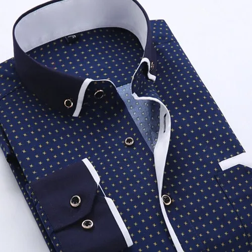 

Men Dress Shirt 2019 Spring New Arrival Button Down Collar High Quality Long Sleeve Slim Fit Mens Business Shirts Free Shipping