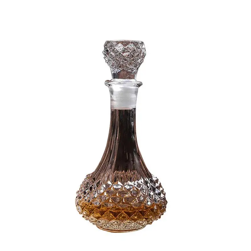 Sealed Flagon Decanter Red Wine Bottle Innovative Crystal Glass Drinking Vessel European Wine Cellar With Lid Decoration WineSet - Цвет: Black
