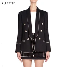 High Quality Chic Design Elegant Women's Blazer Coat Solid Double Breasted Long Sleeve Office Lady Blazers Jackets Plus Size