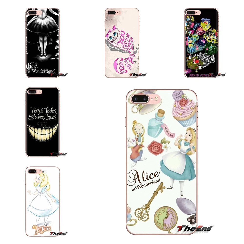 

For LG G3 G4 Mini G5 G6 G7 Q6 Q7 Q8 Q9 V10 V20 V30 X Power 2 3 K10 K4 K8 2017 Alice in Wonderland Anime TPU Transparent Bag Case