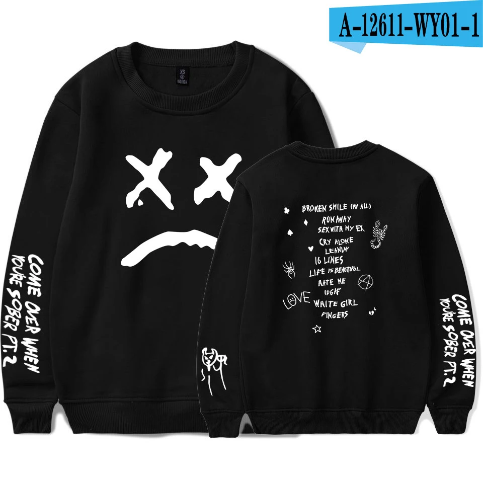Rep Lil Peep Женская и мужская весенняя одежда новая горячая распродажа Harajuku монолитным длинным рукавом толстовки с принтом Kpops Толстовка Мода 4XL - Цвет: Армейский зеленый