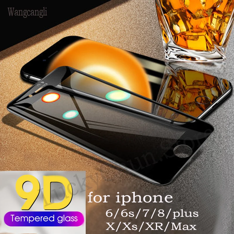 Защитное стекло 9D для iPhone 7 6 s защита экрана 8 Xr Xs Max закаленное X Plus Xs|Защитные