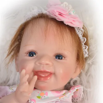 

Bebe boneca Reborn 55cm Silicone Reborn Baby Dolls real alive girl Newborn Doll bebe Gift Reborn poupee enfant toys