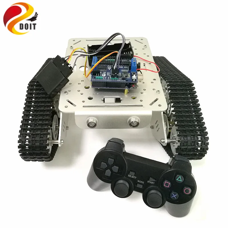 T300 Беспроводной ручка Управление Р/У танки шасси с UNO R3 доска+ Motor Drive Щит для Робот ардуино проекта