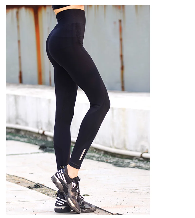 elasticidade cintura alta leggings de yoga para