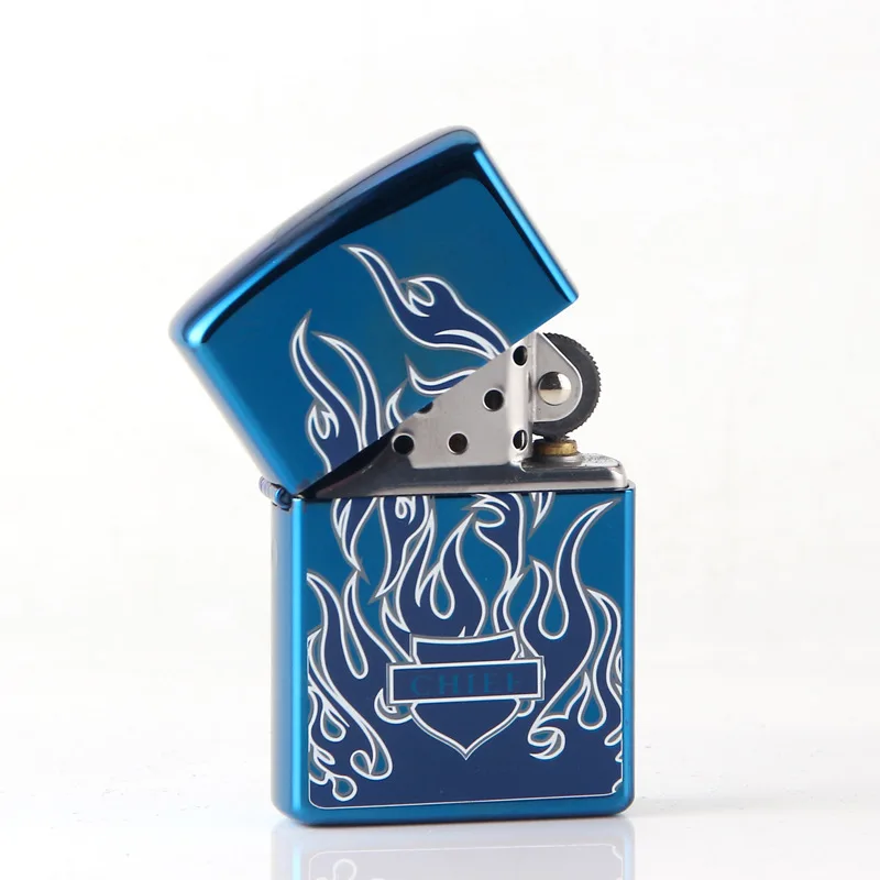CHIEF Blue Fire Chief газовая зажигалка сигарет керосин Флинт бензин винтажная бензиновая Зажигалка масло, бензин многоразового использования