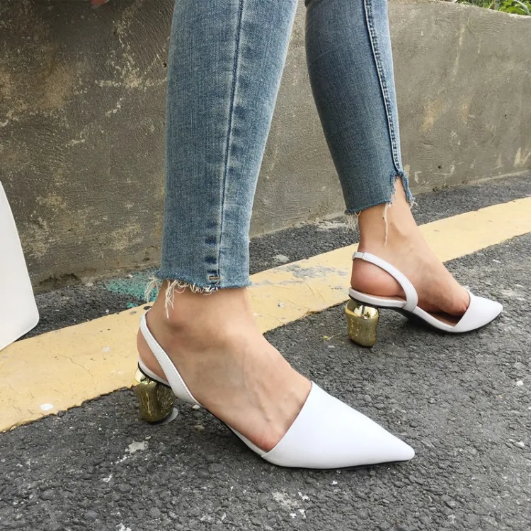 white pointed shoes