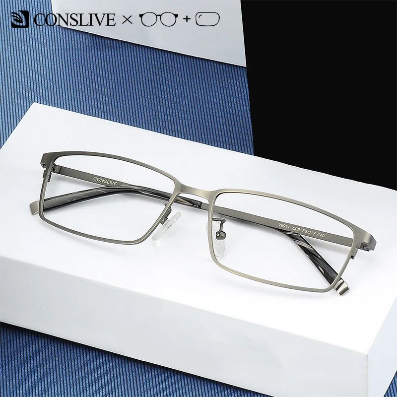 Prescription Glasses Men Progressive Titanium Optical Frame Lenses
