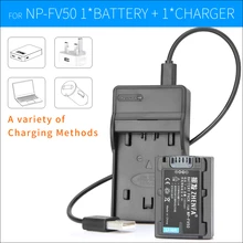 NP-FV50 NP FV50 Battery+Charger For Sony HDR-CX200 HDR-CX220 HDR-CX180E HDR-CX110 HDR-CX115E HDR-XR160E NEX-VG30 VG10 DCR-SR68E