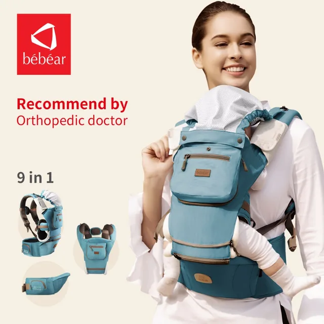 Bebear new hipseat prevent o type leg load 20Kg 8 in 1 carry style