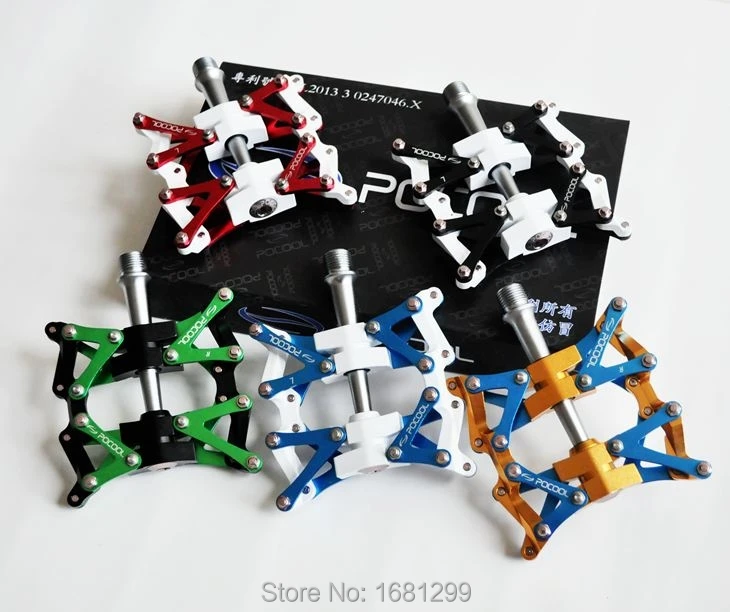 Newest POCOOL F1 Transformers Aluminum Alloy CNC Mountain Bike Pedals 3 Bearing Bicycle Pedals MTB Bike