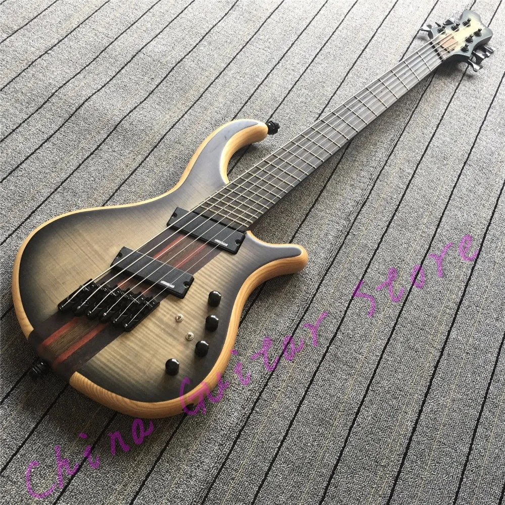 

TOP QUALITY Ash body 6 string setius fanned frets bass guitar;7Ply through neck;Free shipping