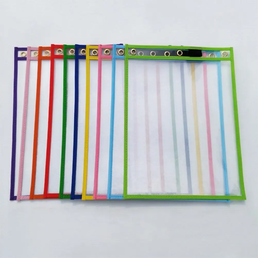 New-10Pcs многоразовые сухие стираемые карманы, разные цвета для детей студентов