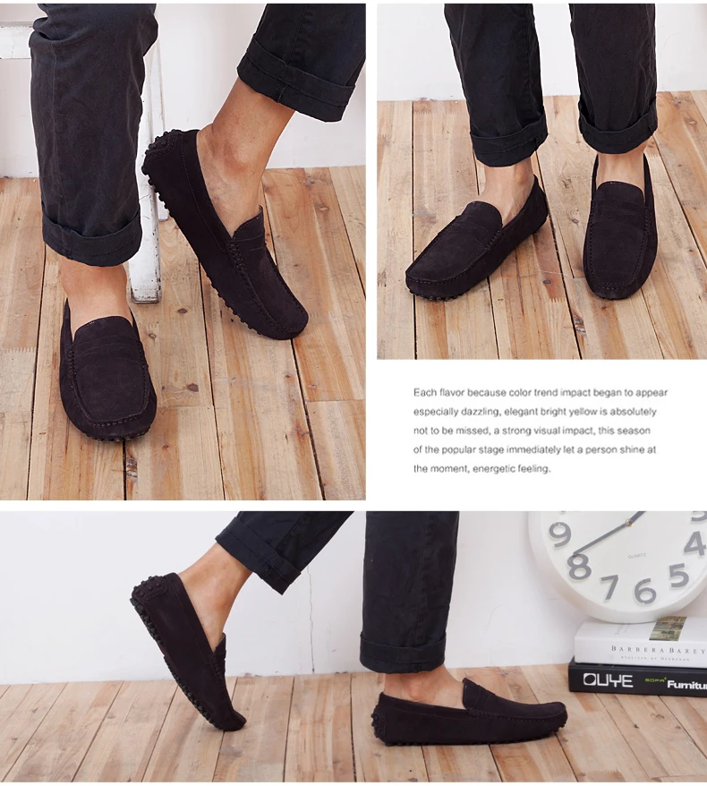 Mens Leather Casual Shoes Men Fashion Loafers Mens Leather Driving Shoes Suede Leather Men Loafers Moccasins Dress Shoe Penny Loafer (21)