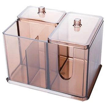

Makeup Organizer Lipstick Makeup Brush Cotton Pad Storage Box Cotton Swab Box Desktop Storage Container Cosmetic Basket