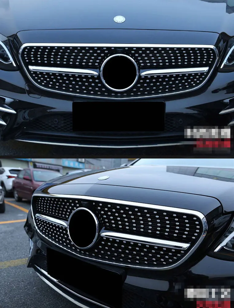 Гоночные грили автомобиля Передняя Алмазная решетка для Benz C Class W205 C450 C250 C180 C200 C220 C63 C300 без логотипа центра