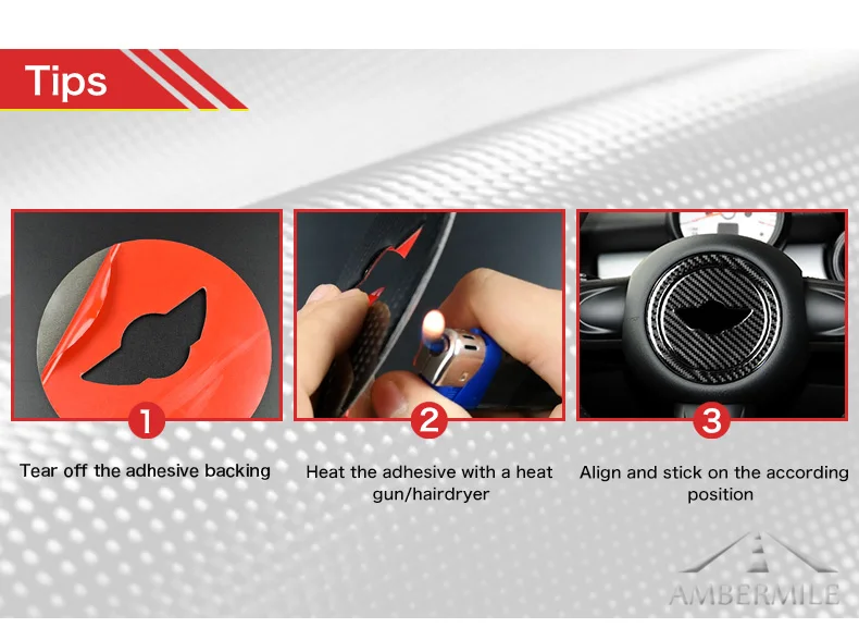 Carbon Fiber Steering Wheel Stickers Cover Trim for Mini Cooper Clubman R55 R56 Countryman R60 Paceman R61 Accessories (10)