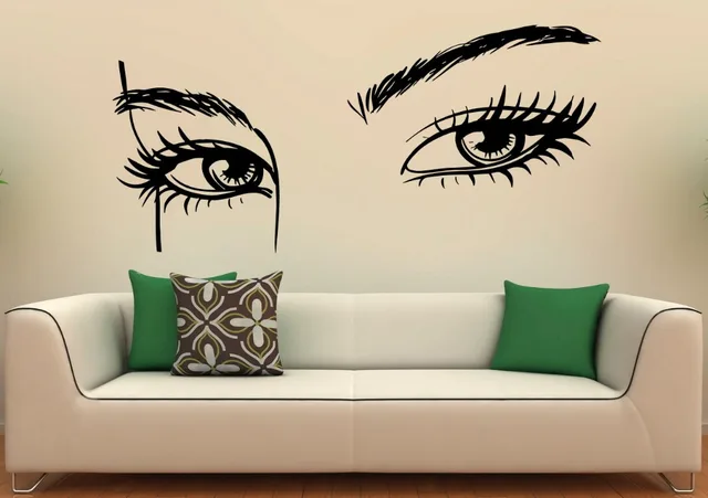 US $10.48 20% OFF|Hohe Qualität Mädchen Augen Wandtattoo Beauty Salon Wandsticker Wohnzimmer Make Up Frau Kunstwand Innen Home Decor DIY SYY877 in ... US $10.48 20% OFF|Hohe Qualität Mädchen Augen Wandtattoo Beauty Salon Wandsticker Wohnzimmer Make Up Frau Kunstwand Innen Home Decor DIY SYY877 in ...