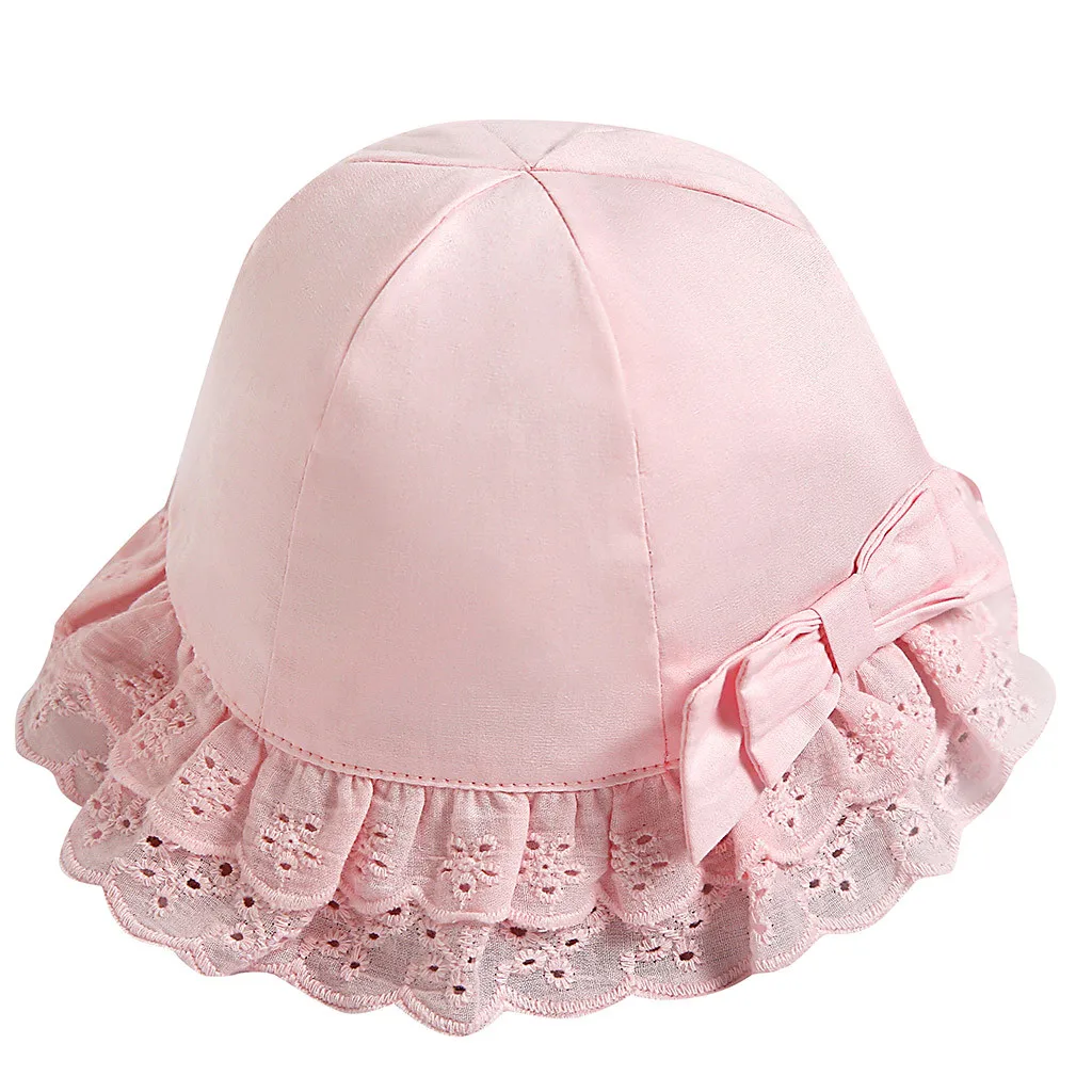 

Infant Kids Baby Girls Lace Bowknot Beach Cap Princess Sunhat Protection Hats 5.3FRN