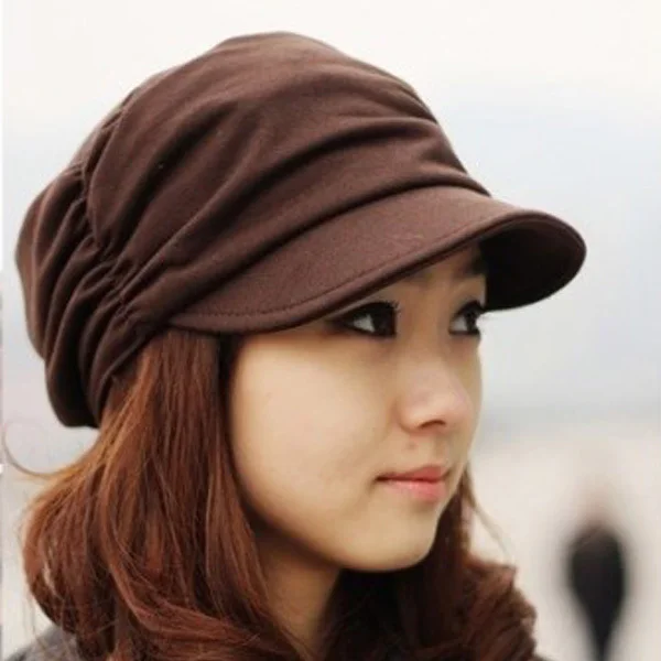 baseball baby beanie hat women peaked font cap slouchy girls pleated baseball baby beanie hat women peaked font cap slouchy girls pleated