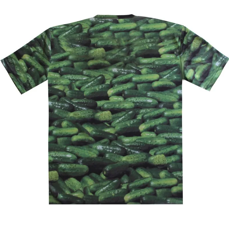 Новые летние модные детские 3D футболка фруктовый огурец зелеными листьями мультфильм футболка террорист подходит для маленьких мальчиков и девочек/детей/Детские футболки