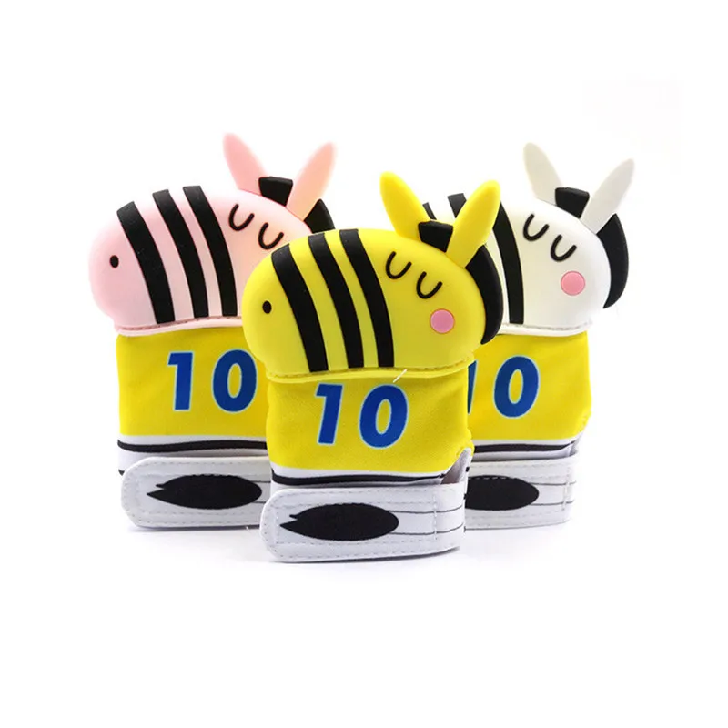 

Baby Silicone Teether Mitts Teething Mitten Glove Cartoon Zebra Wrapper Sound Teethers Toy Newborn Nursing Teether Baby Products