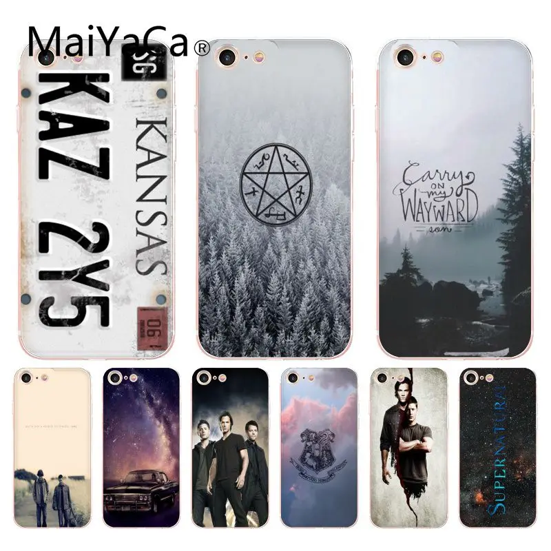

MaiYaCa For iphone 7 X Case TV Play Supernatural License Plate Coque Shell Phone Case for iPhone 8 7 6 6S Plus X XS XR XSMAX