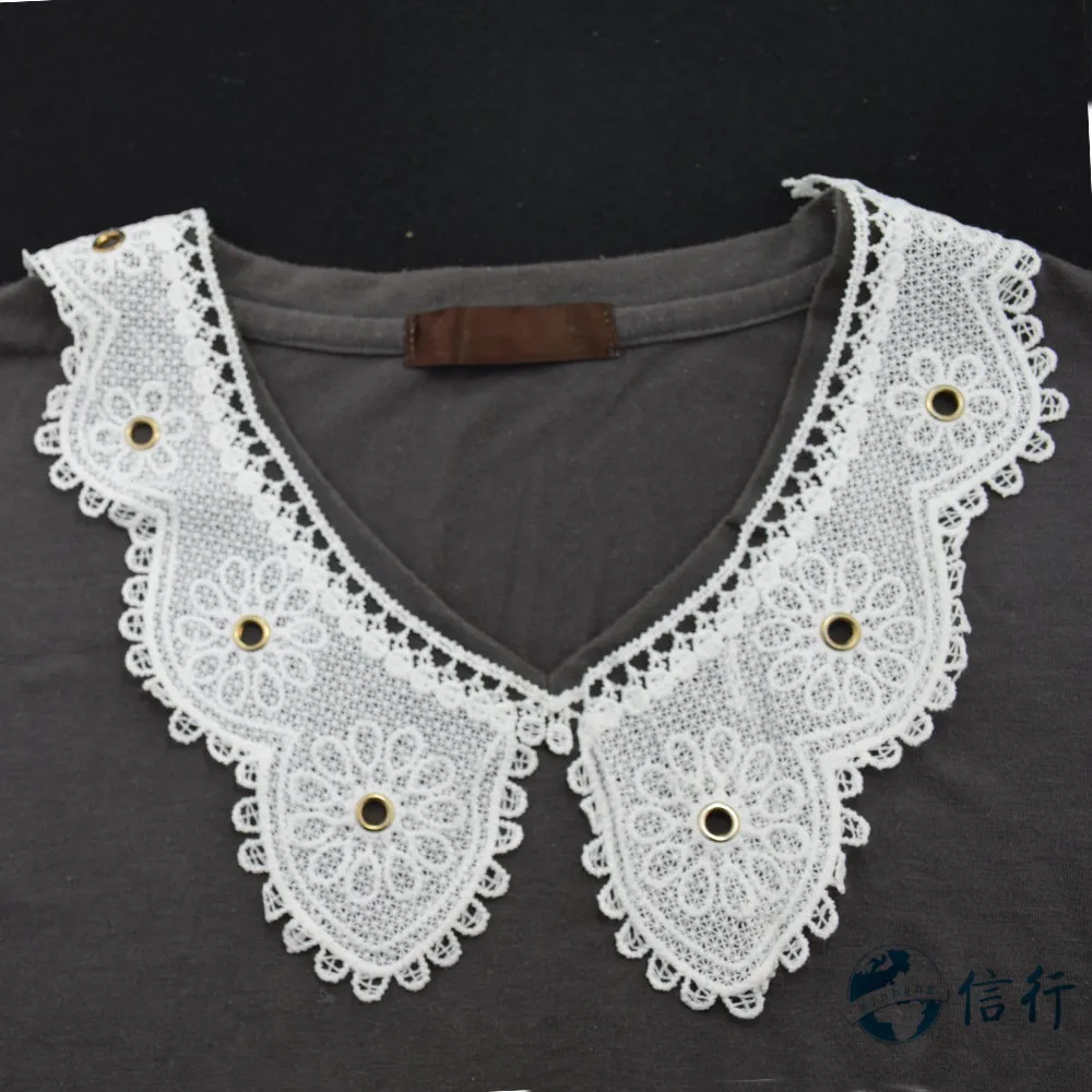

lace false collar white embroidered fake lace collar trim diy women applique sewing supplies african guipure lace collars #3523