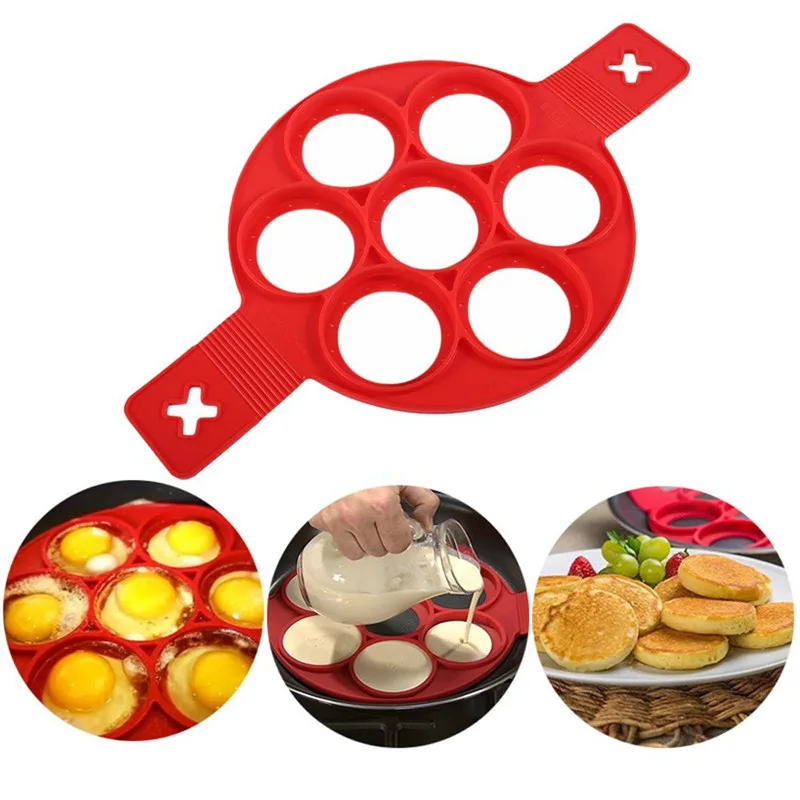 

Fried Egg Mold Pancake Mold Maker Silicone Forms Non-stick Simple Operation Pancake Omelette Mold Kitchen Accessories