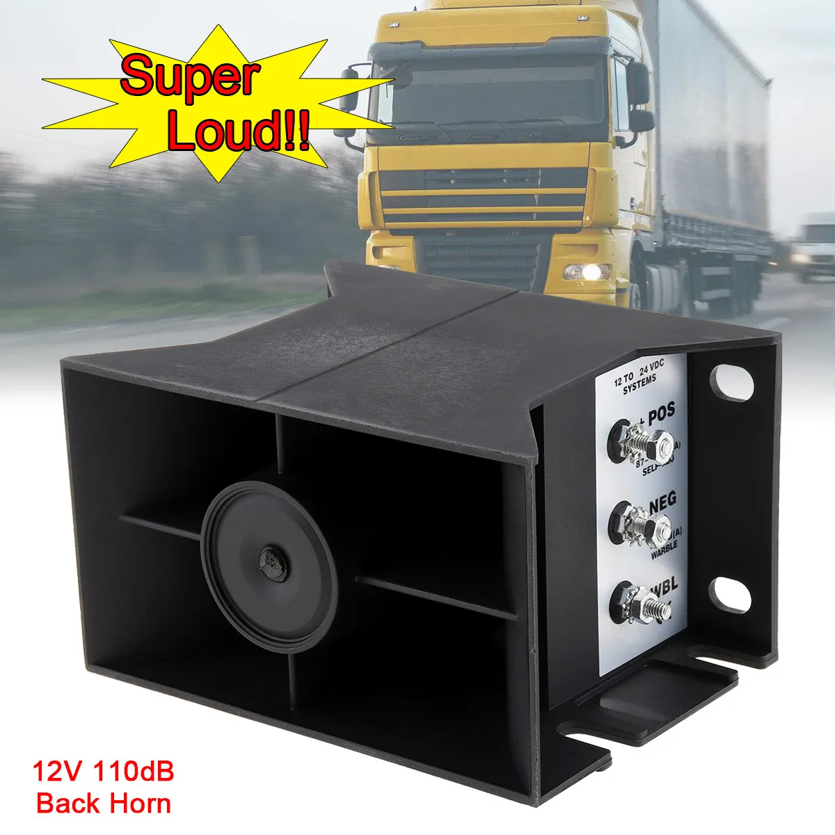 

12 / 24V Waterproof Car Horn Alarm Reversing Buzzer with Three Sound Switches for Auto Truck Vehicle